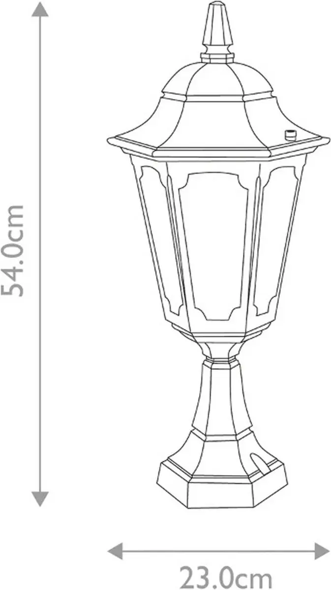 Elstead Mini LED Tuin Pilaar Parish E27 - 60W - IP44 - Zwart