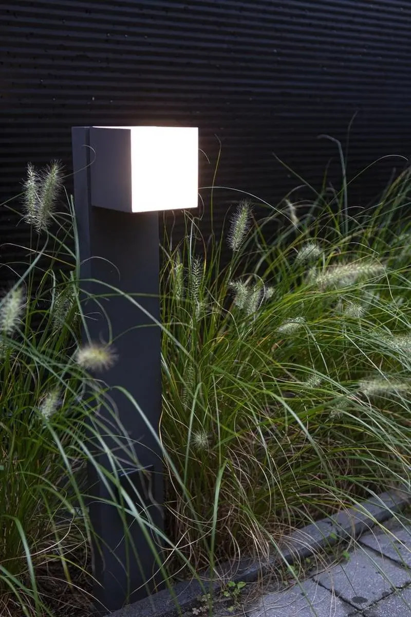 Lutec Cuba Sokkellamp - 500 Lumen - 3000K - Donkergrijs - afbeelding 6 van 6