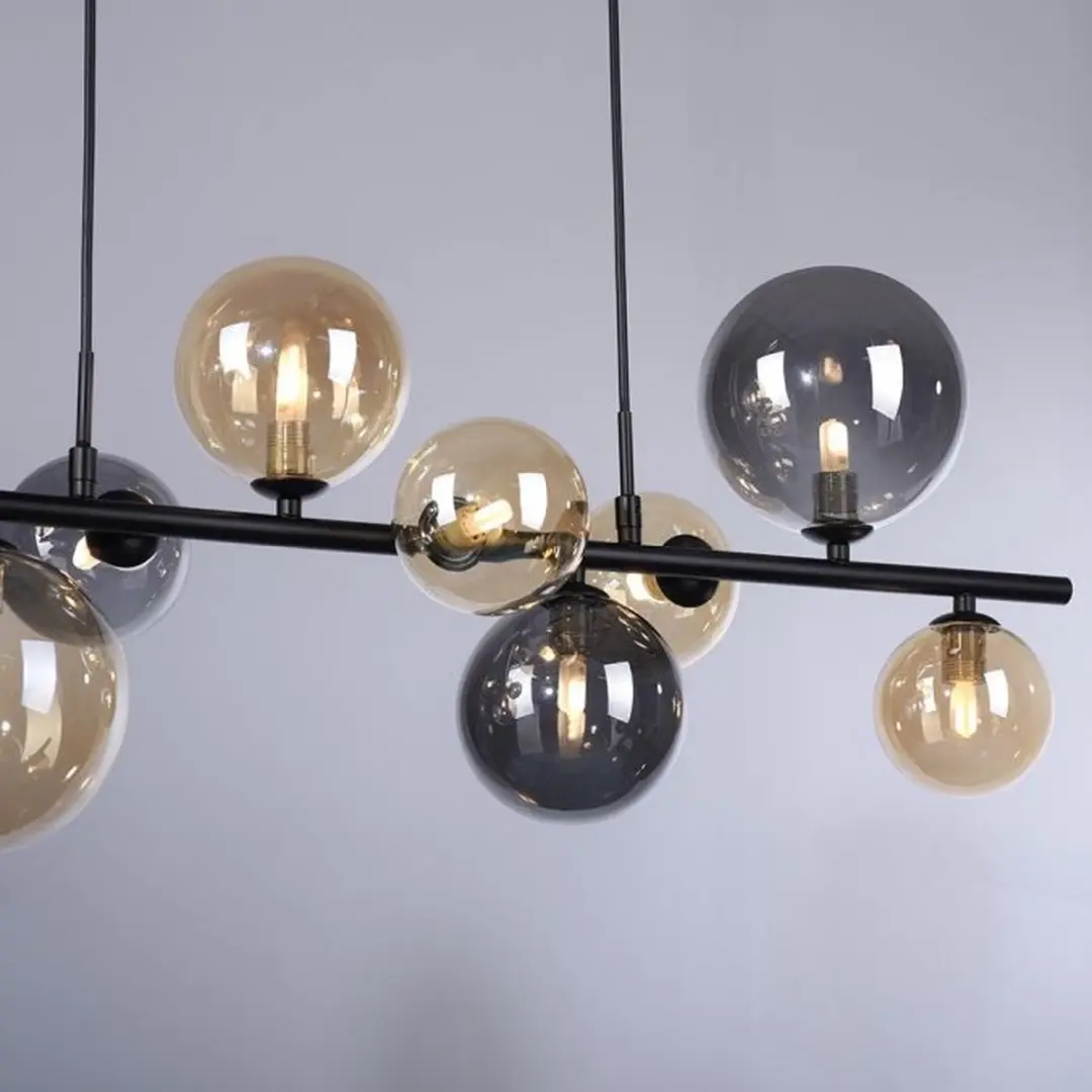 Paul Neuhaus Popsicle Hanglamp 85cm - Zwart - Smoke Amber Glas
