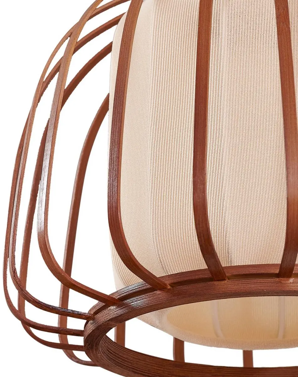 Lindby Wandlamp Hout 1 Licht - Bamboe/Beige/Zwart