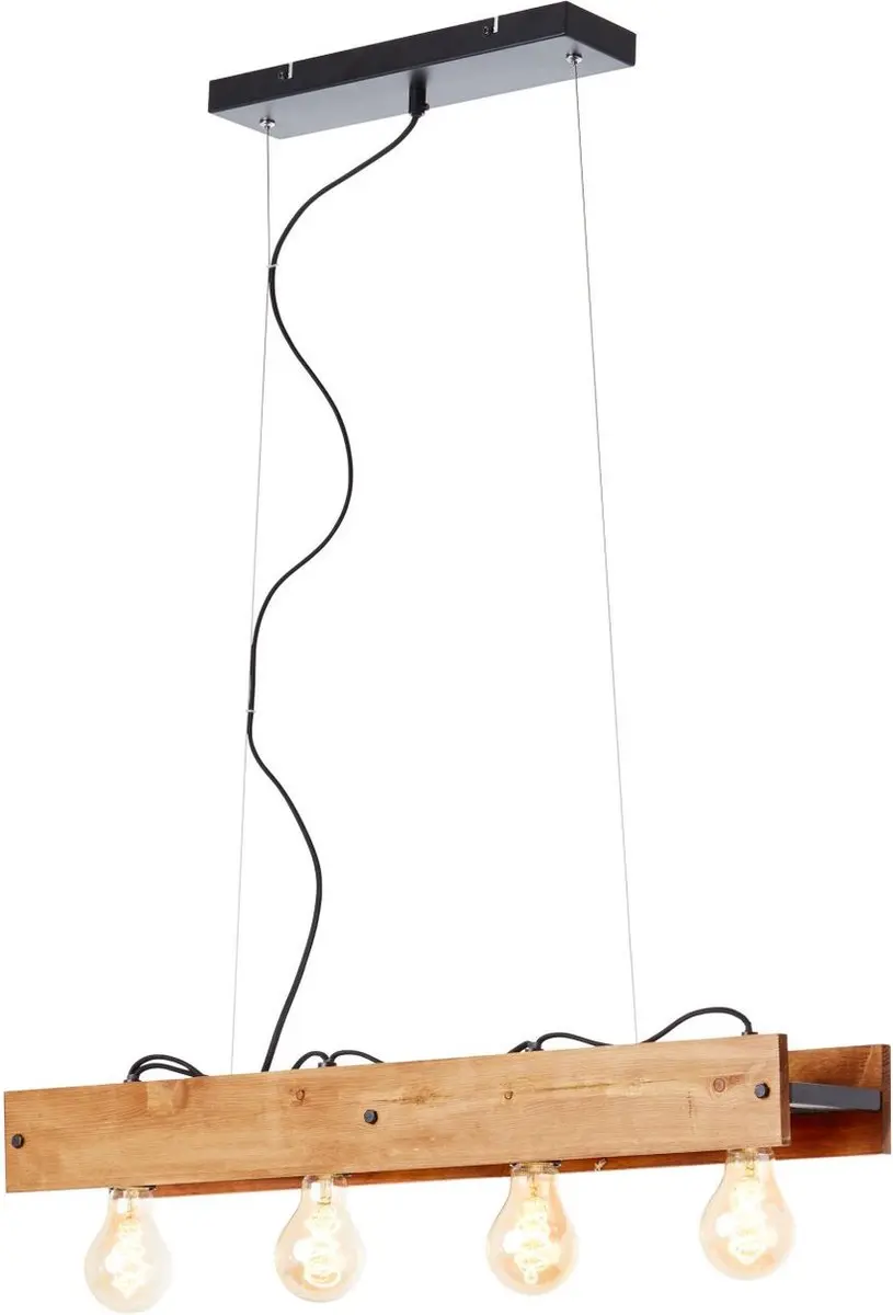 Brilliant Calandra Hanglamp - 4 Lichtpunten - Zwart/Bruin