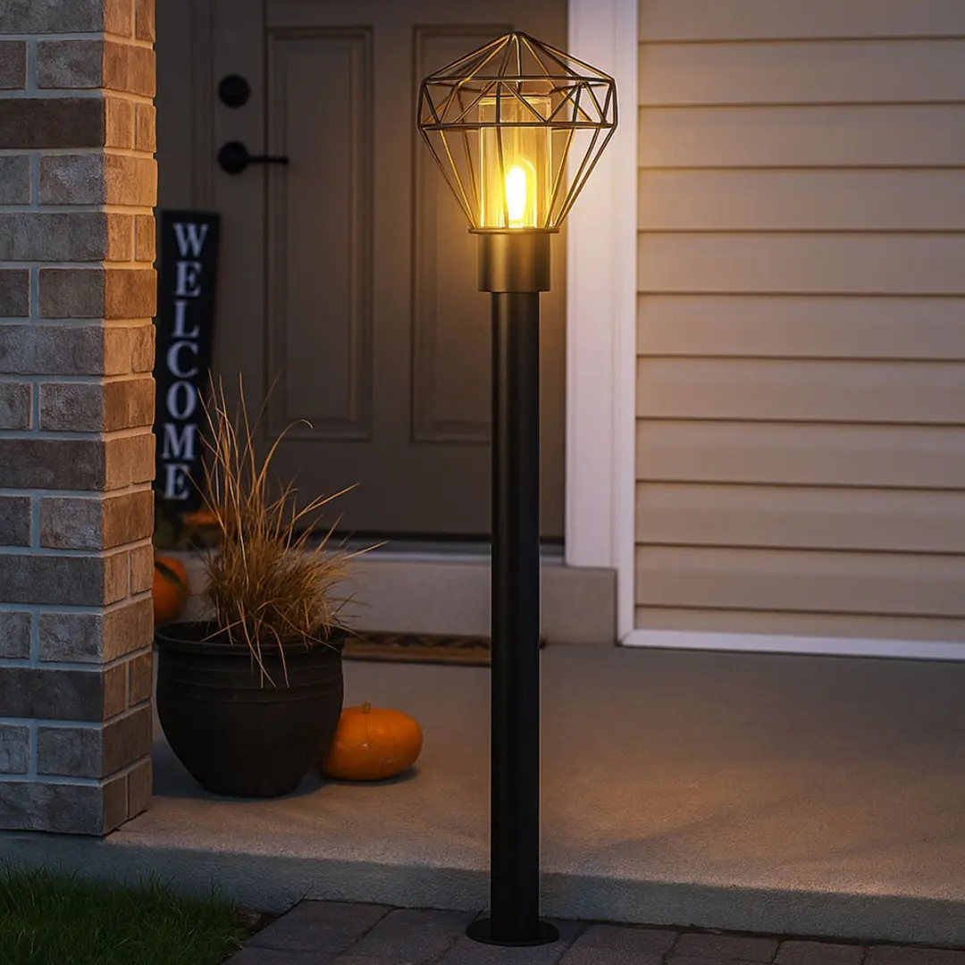 Globo Patio Vloerlamp Zwart - E27 - 22,5x100cm