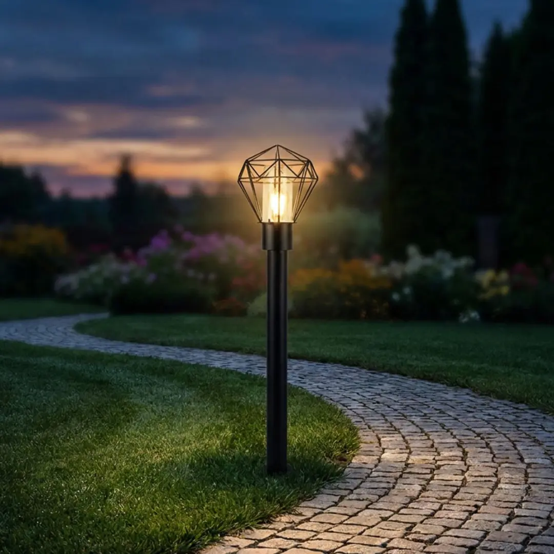 Globo Patio Vloerlamp Zwart - E27 - 22,5x100cm - afbeelding 6 van 6