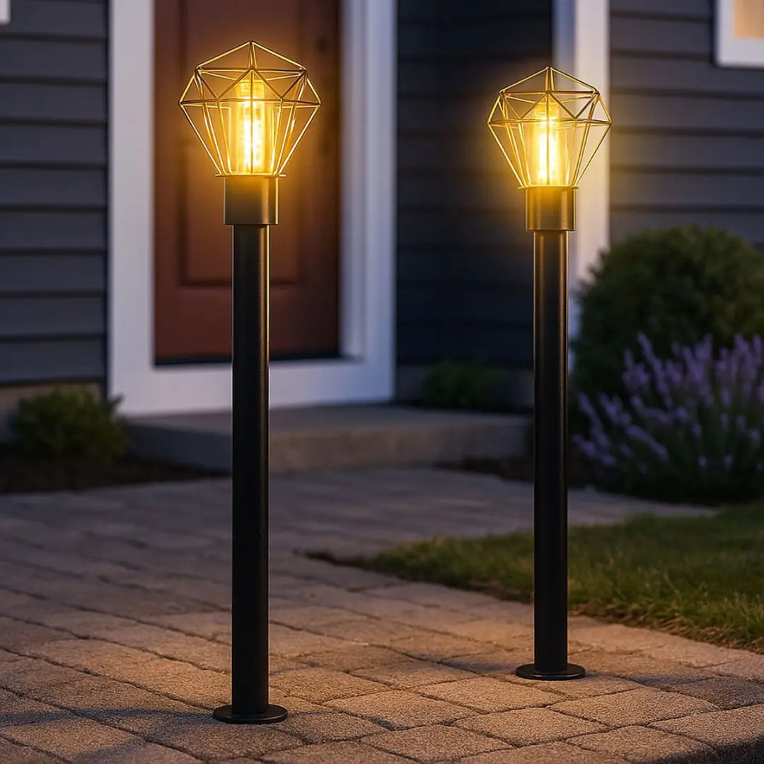 Globo Patio Vloerlamp Zwart - E27 - 22,5x100cm