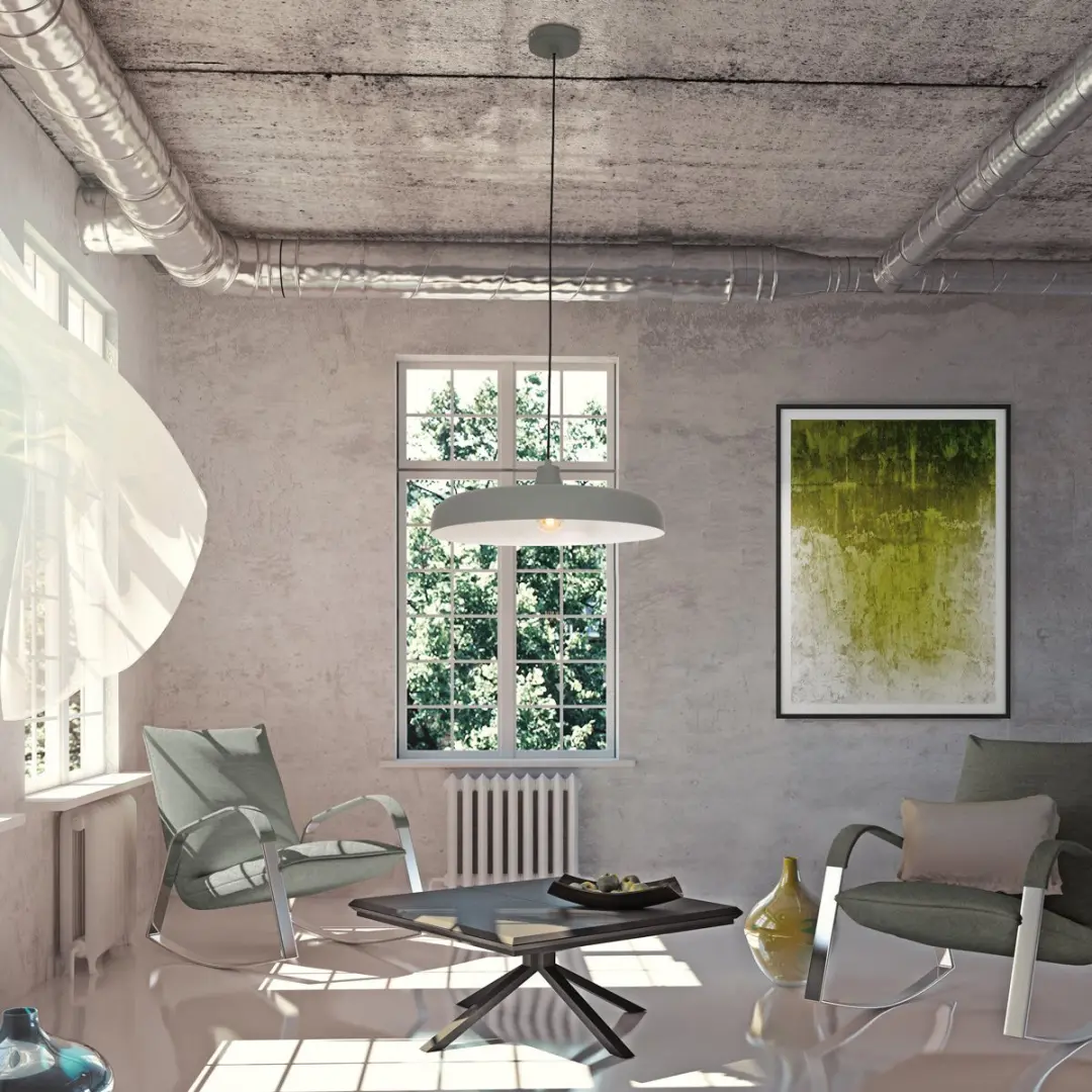 Steinhauer Hanglamp Krisip 2677GR - Wit - Metaal/Kunststof - E27