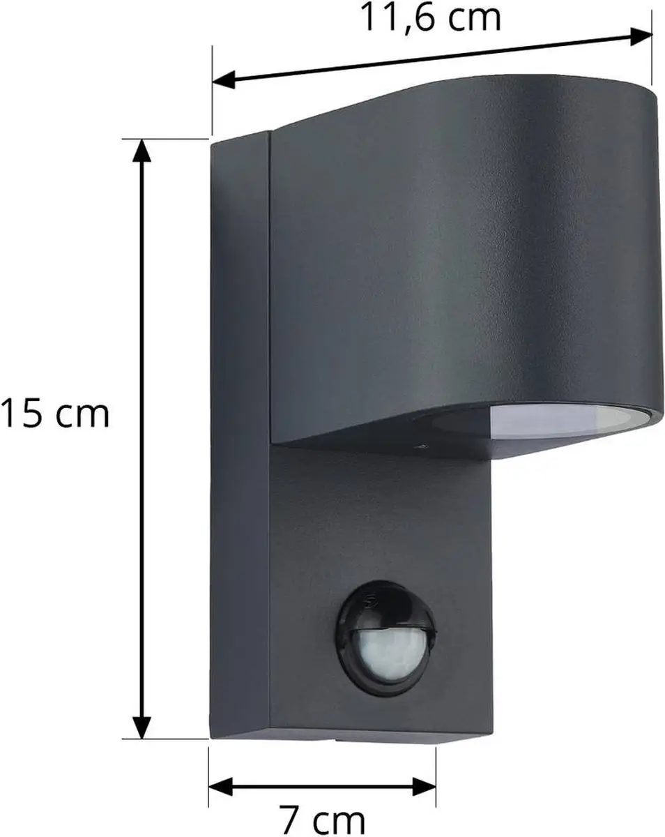 Lindby Wandlamp Buiten Aluminium 1 Licht GU10 - Antraciet