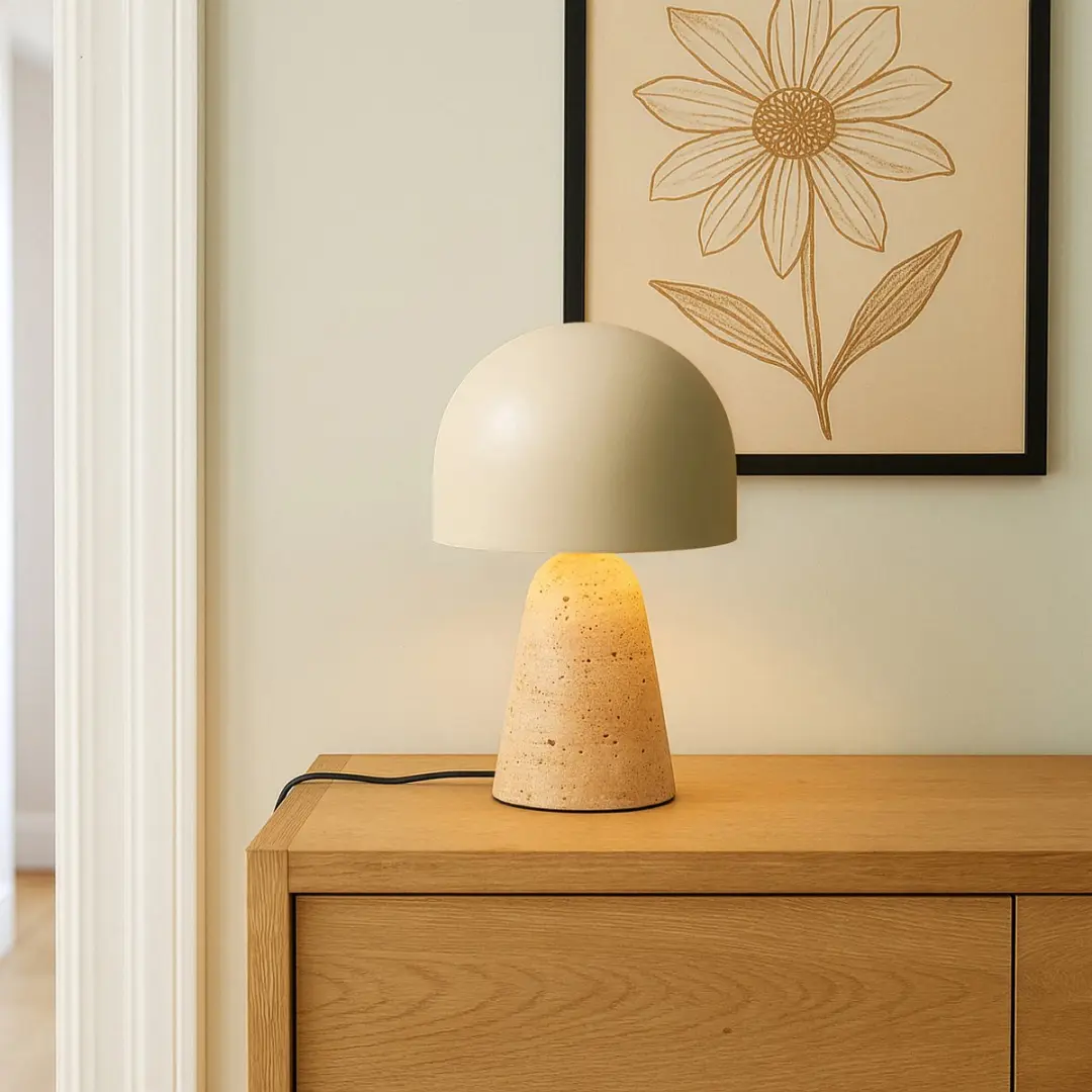 Brilliant Nalam 94702/09 Tafellamp - Travertinsteen/Beige