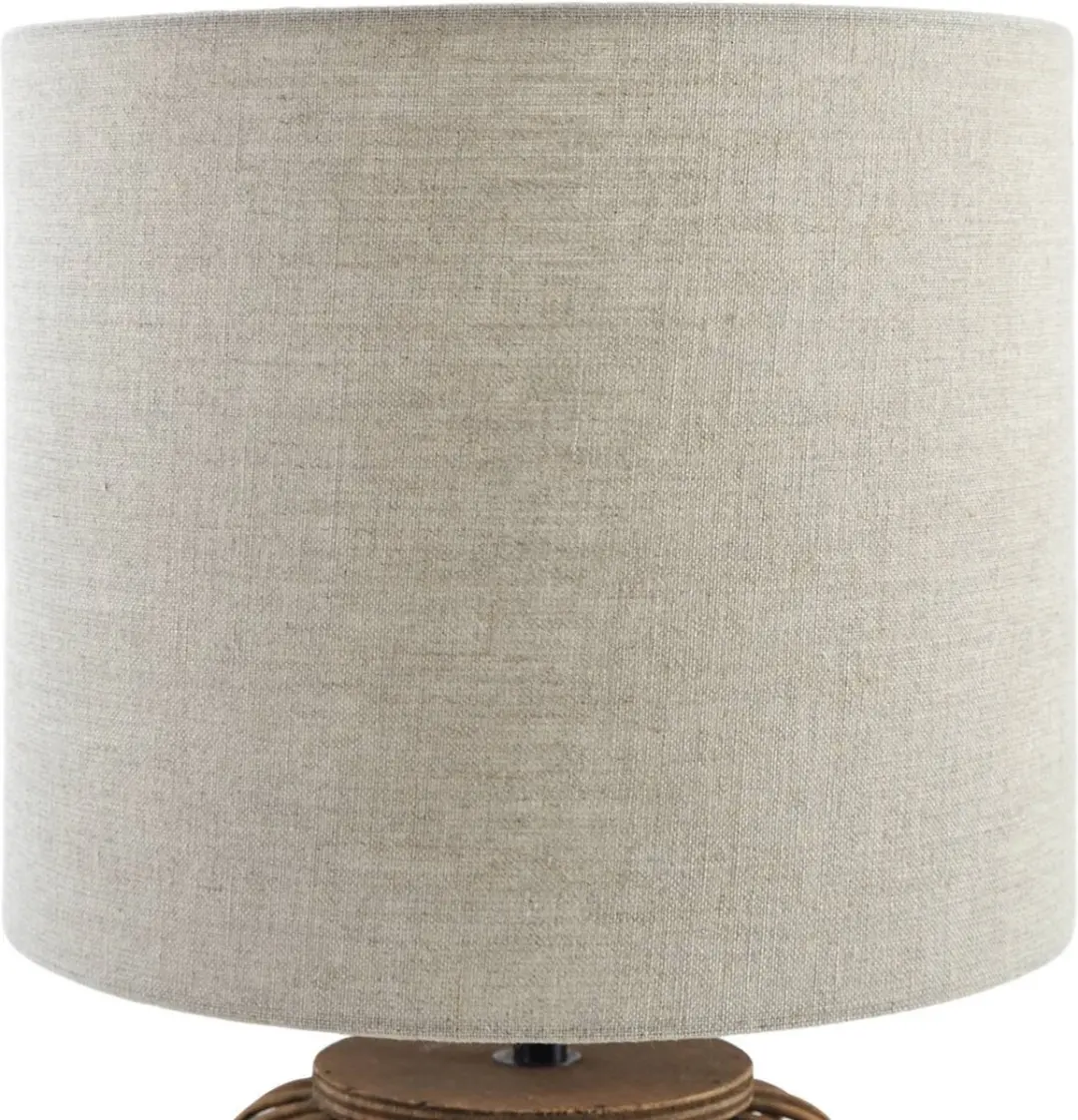 Lindby Tafellamp Textiel Bamboe 1 Licht E27 - 24cm Grijs