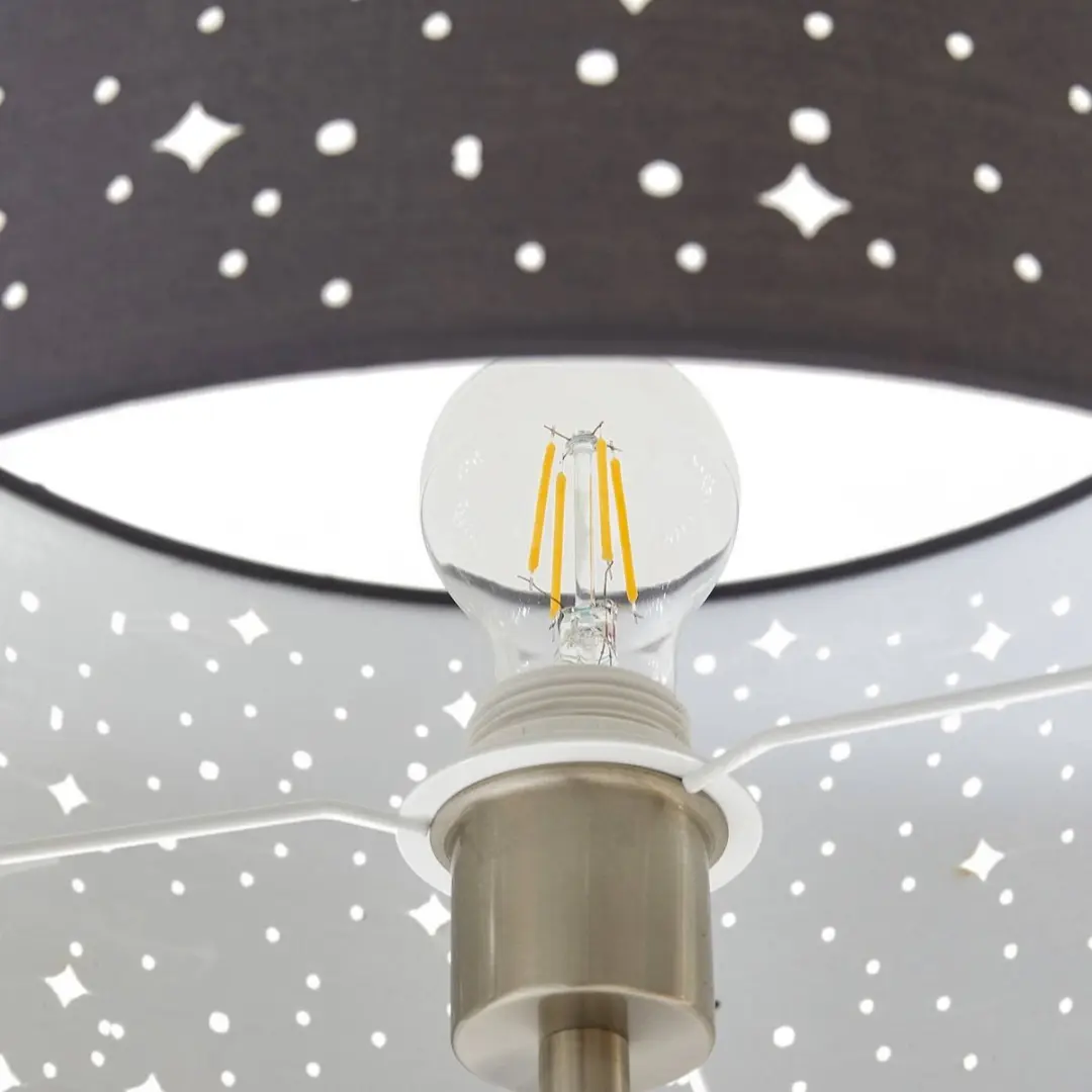 Lindby Vloerlamp 2-Lichts - Mat Nikkel/Grijs