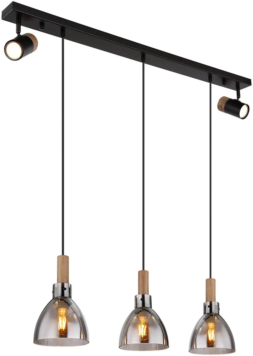 Globo Mattea Hanglamp 5x E27 - Zwart