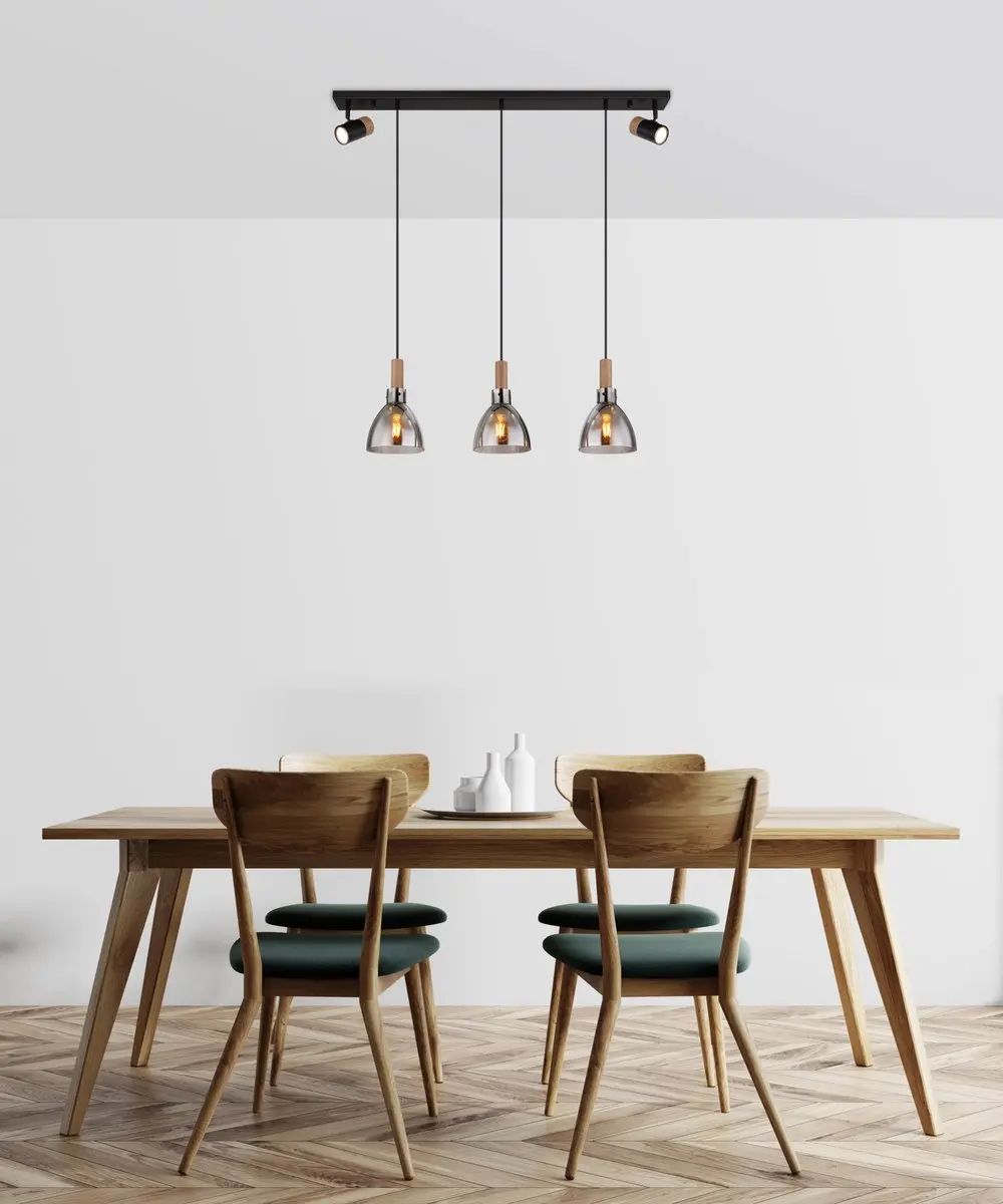 Globo Mattea Hanglamp 5x E27 - Zwart