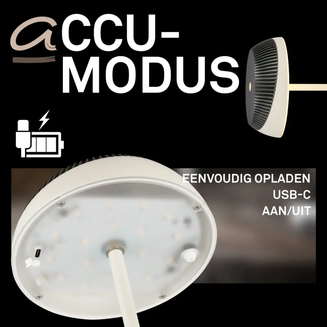 Briloner Alusta Oplaadbare Tafellamp - Antraciet - 2700K - IP44