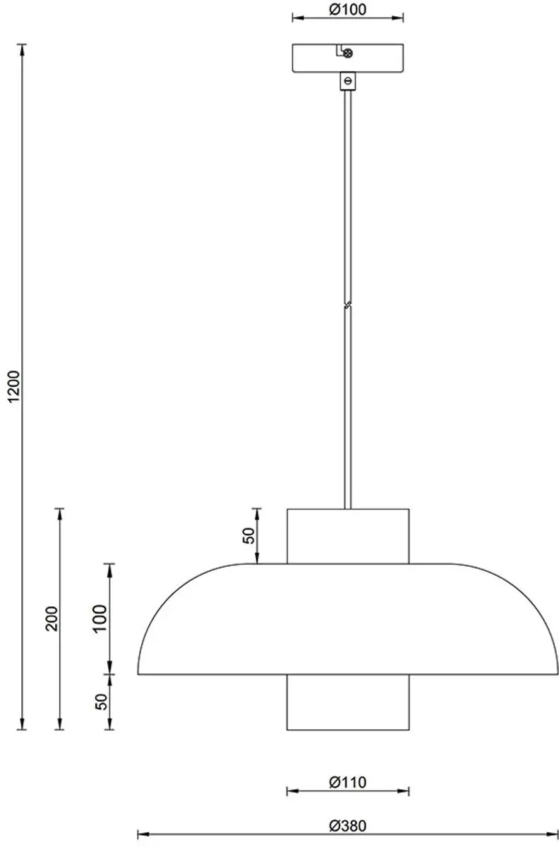Globo Lowe Hanglamp - Ø38cm - E27 - Wit - afbeelding 6 van 6