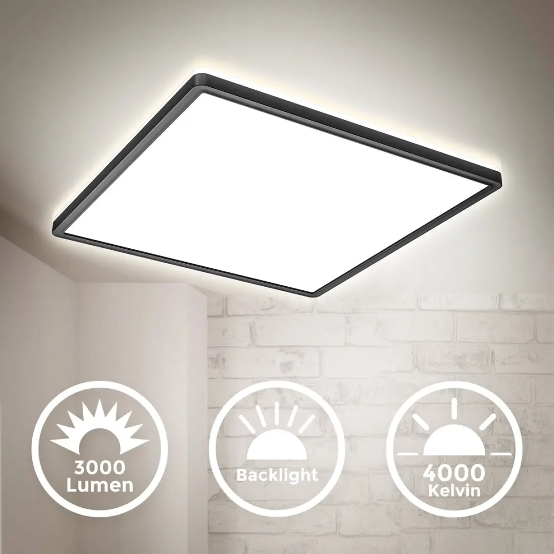 Briloner LED Plafondlamp 29,3cm - 2.400 Lm - 18W - Zwart