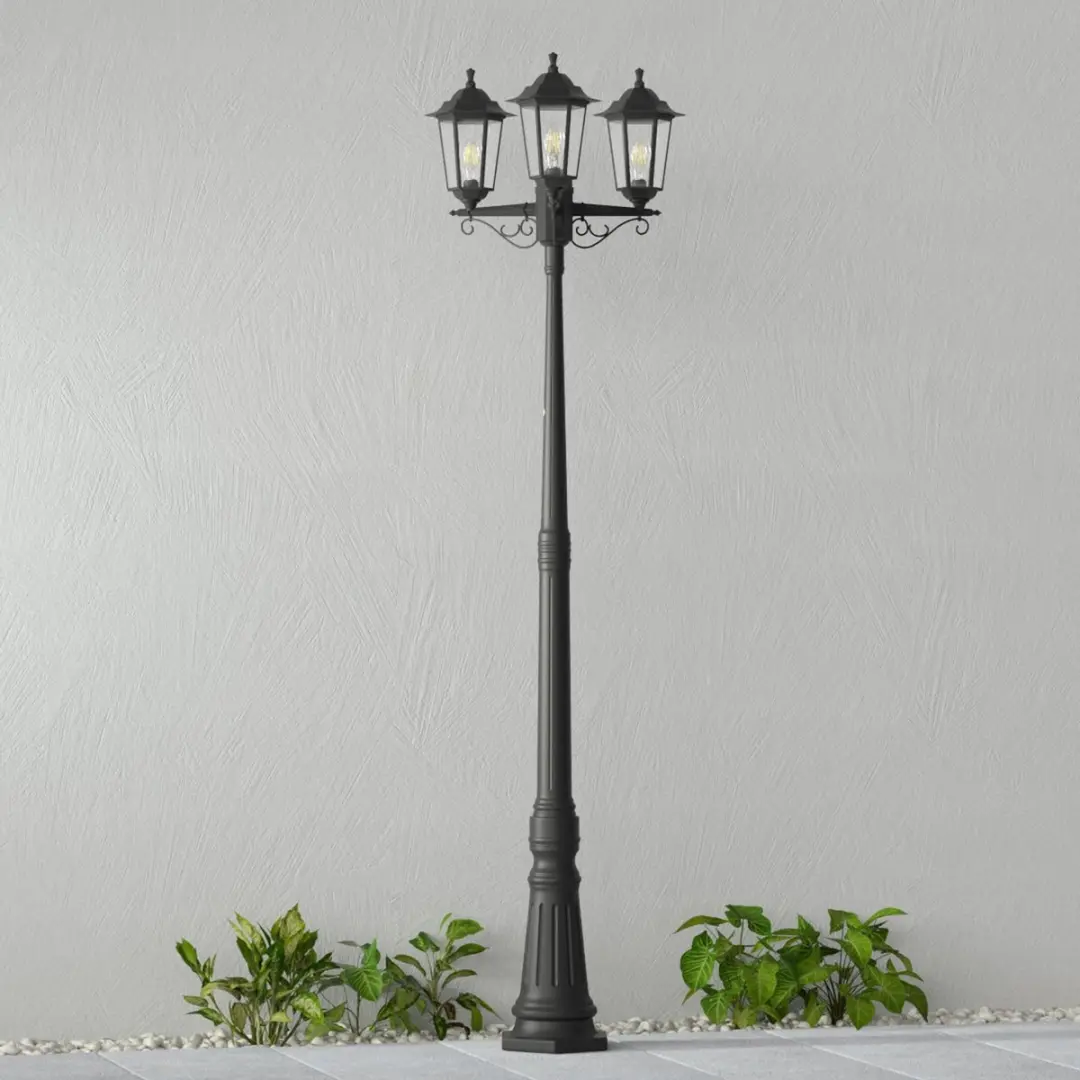 Lindby Lantaarnpaal 3-lichts - 217cm - Zwart
