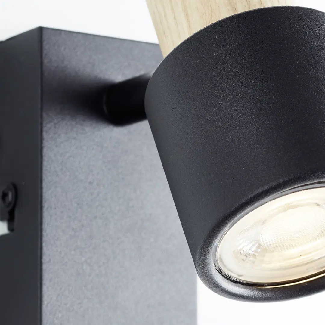 Brilliant Pini Wandlamp GU10 34W - Zwart/Hout