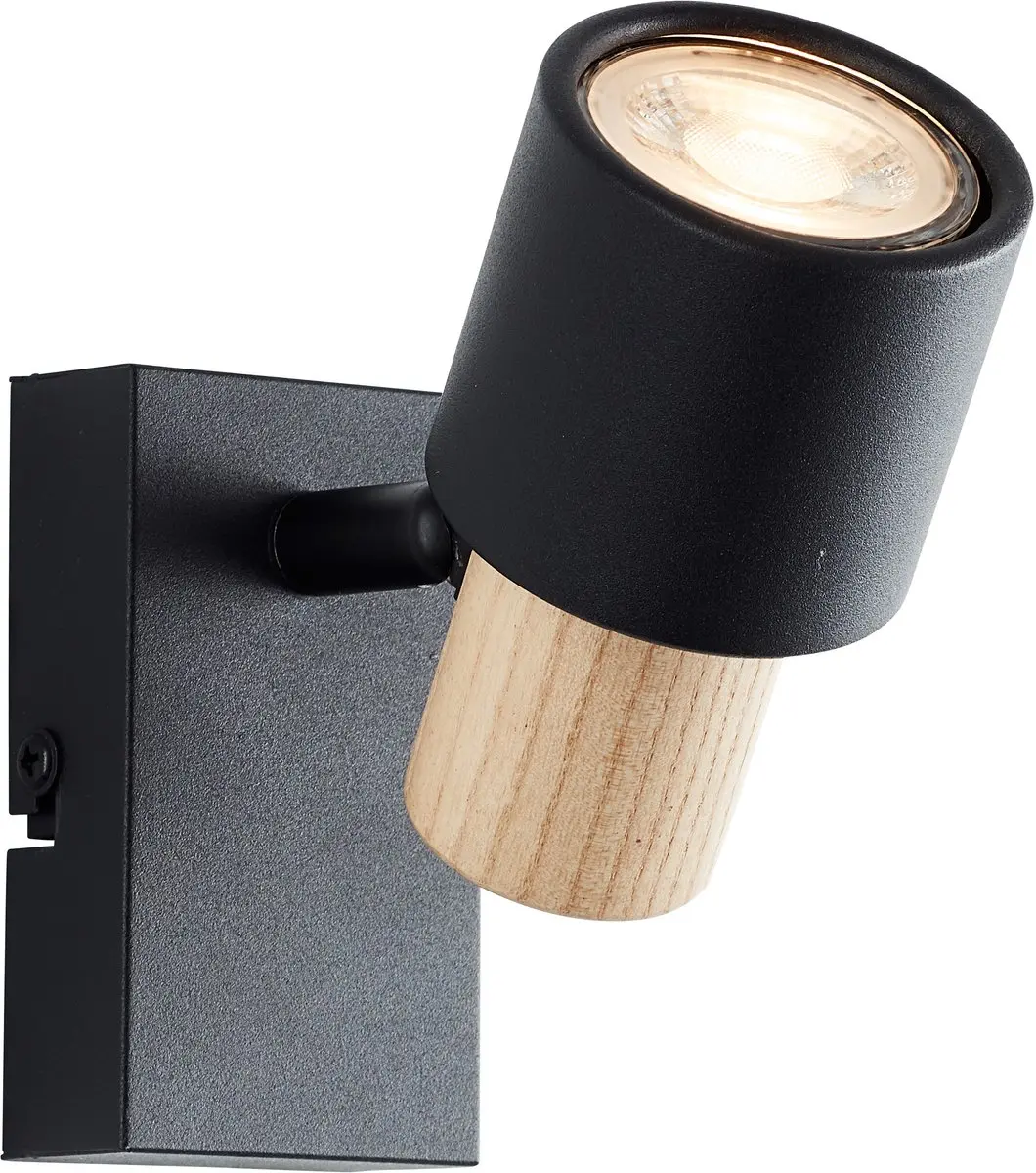 Brilliant Pini Wandlamp GU10 34W - Zwart/Hout