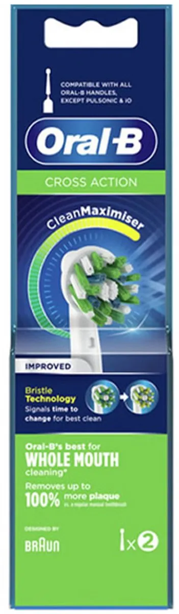Oral-B CrossAction Opzetborstels - 2 Stuks - Witte