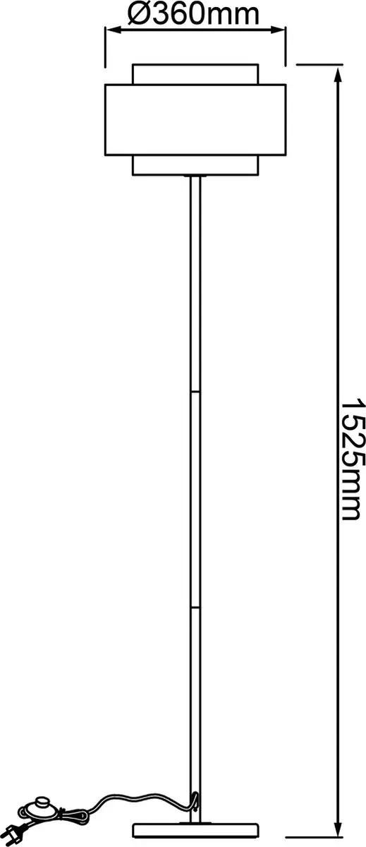 Brilliant Odar Vloerlamp 1-vlammig - 42W E27