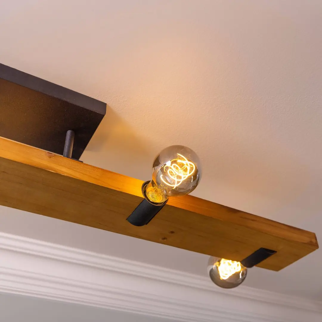 Brilliant Mertes 5-lichts Plafondlamp - 5x40W - Bruin/Zwart - afbeelding 6 van 6