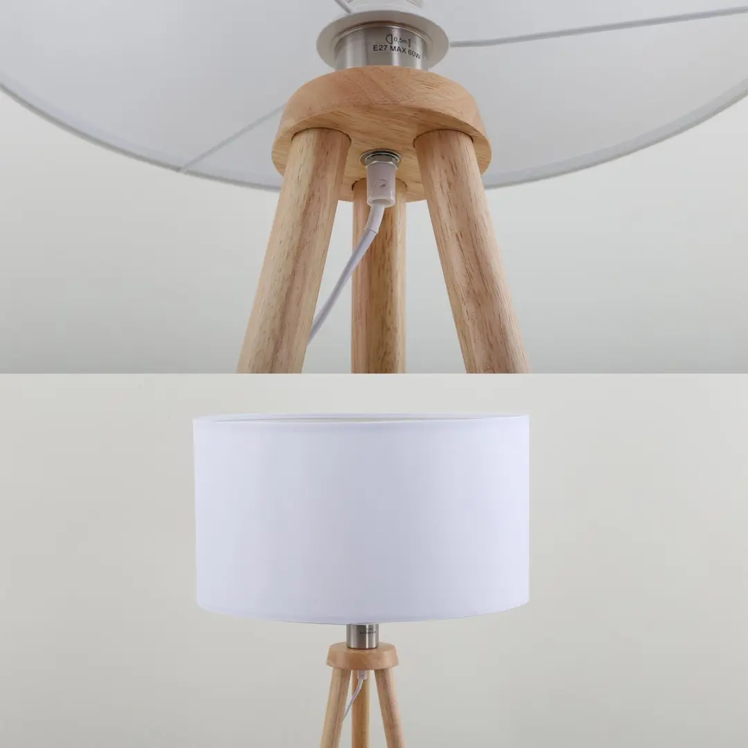 Briloner Scandi Vloerlamp - 148cm - Wit