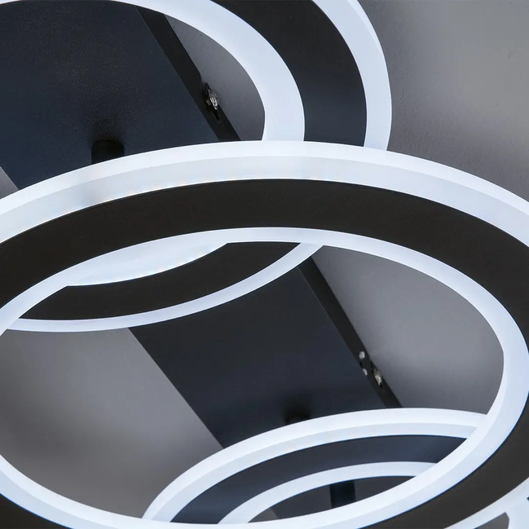 Fischer & Honsel Circle Plafondlamp 26W - Dimbaar Wit/Zwart - Ø76cm