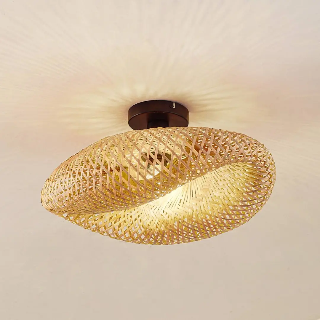 Lindby Plafondlamp Bamboe 1 Licht E27