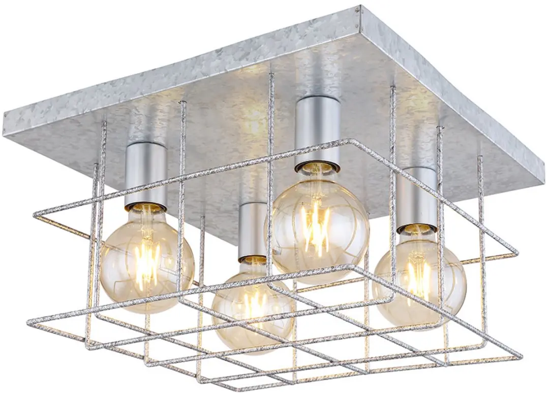 Globo Plafondlamp 4-vlammen Zilver