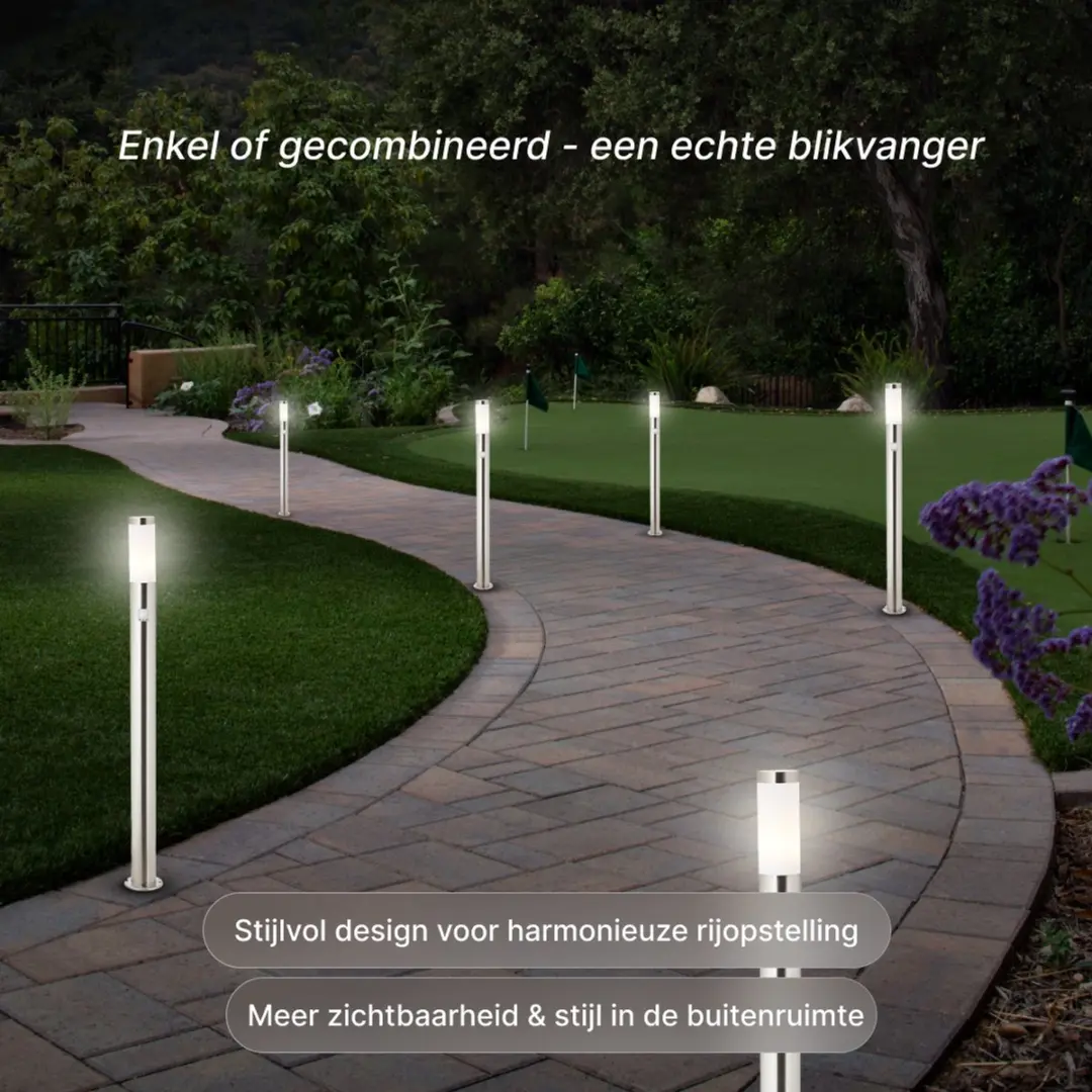 Brilliant CHORUS Staande Buitenlamp - 20W - Chroom