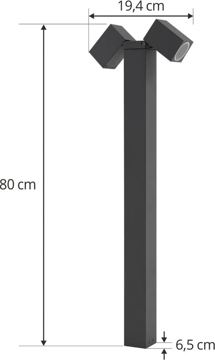 Lindby Tuinpadverlichting 2x GU10 - 10W - Antraciet