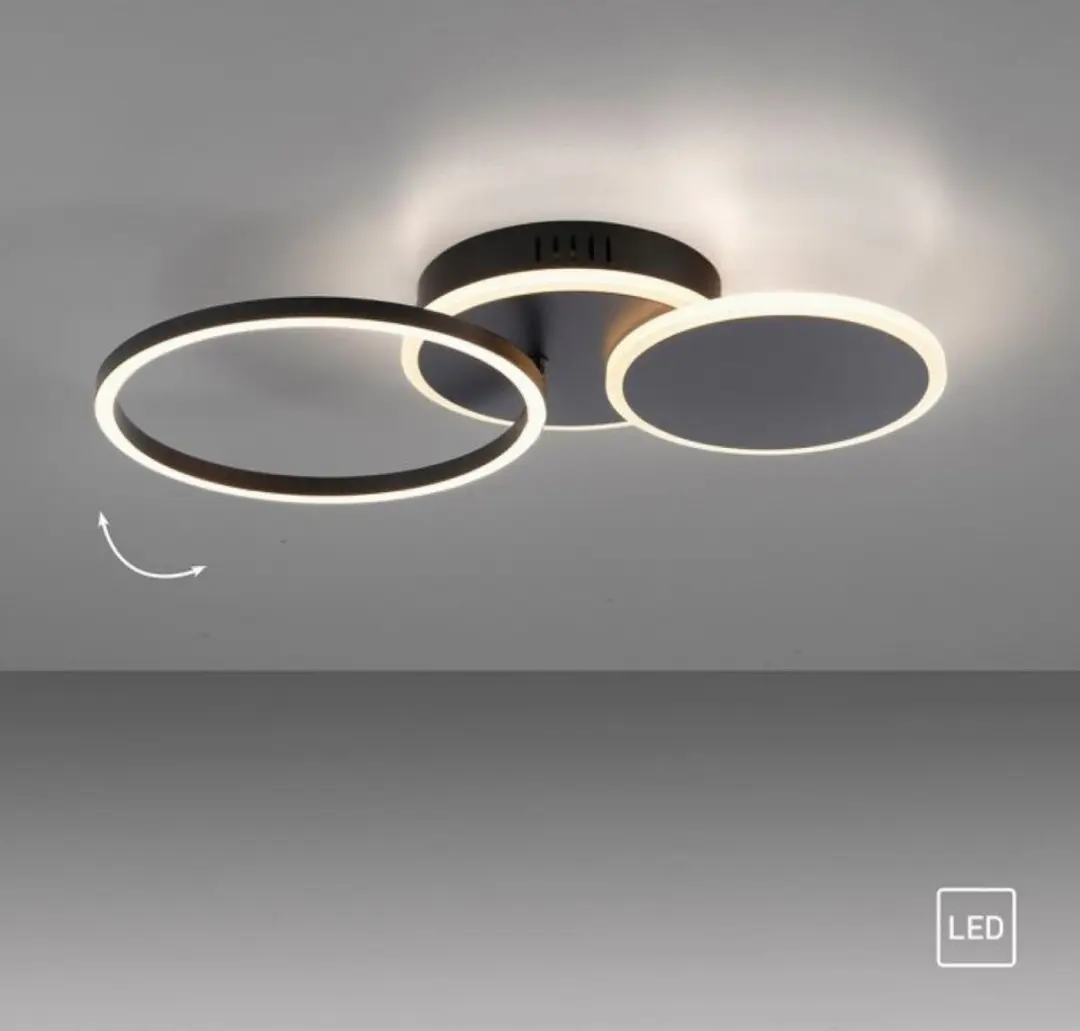 Paul Neuhaus Plafondlamp Baikal 3 - 3000K - Ø33,5cm - Zwart