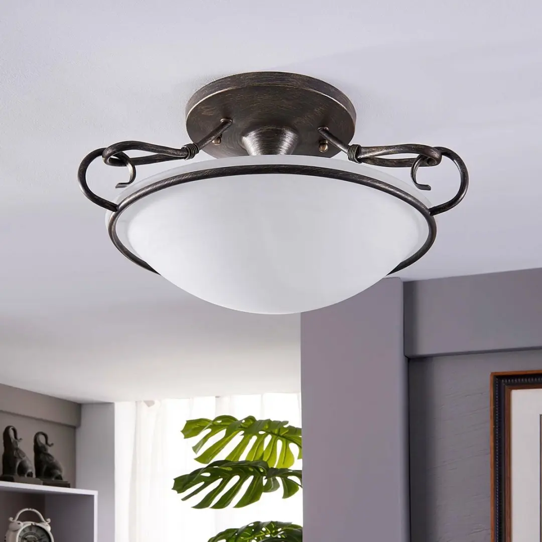 Lindby Plafondlamp 3 Licht Metaal Glas