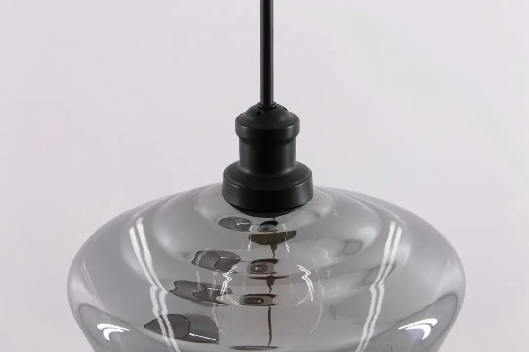 Globo Hanglamp 3-delig - Roodbruin glas - Zwart