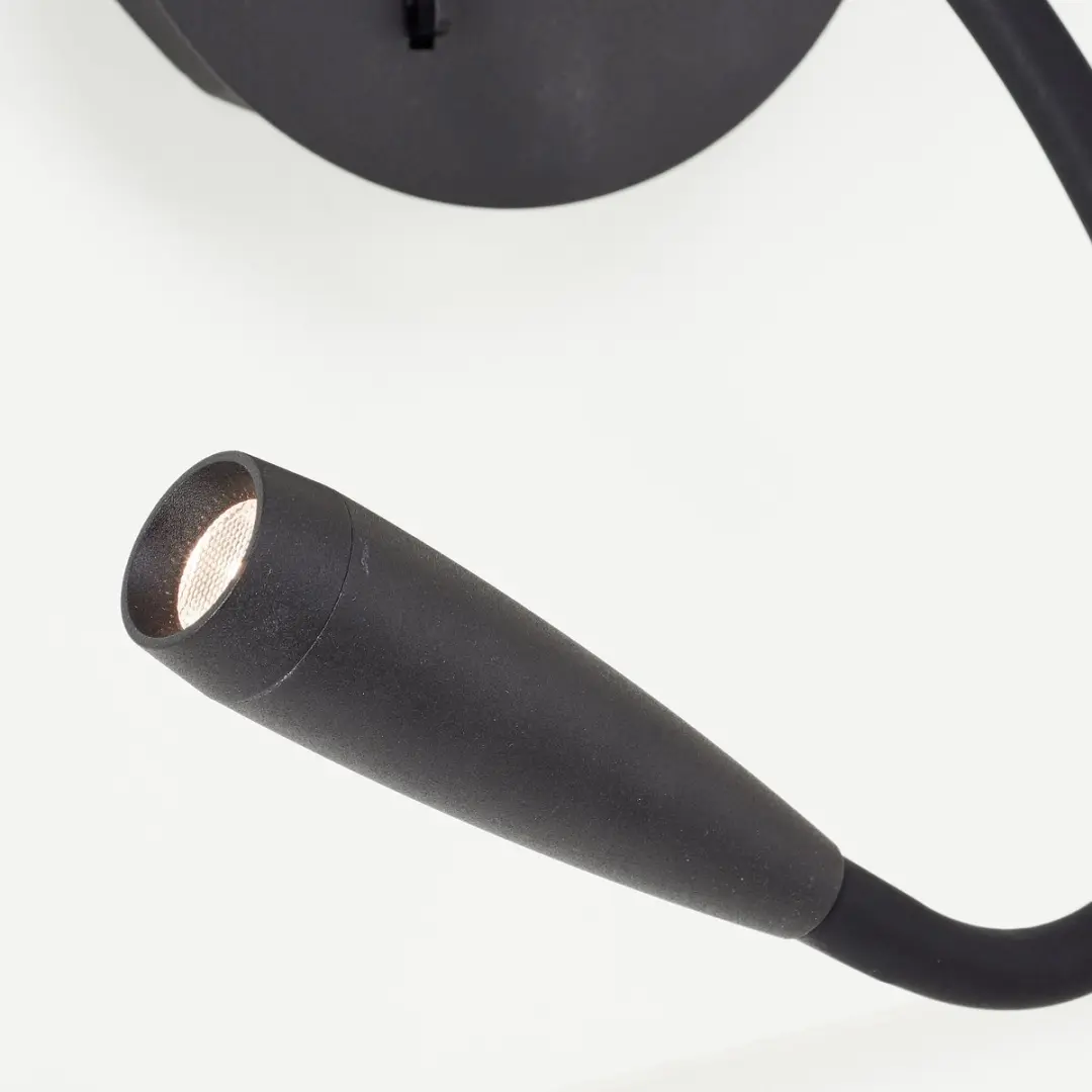 Brilliant Jutta Wandlamp LED 2.8W - Flexibele arm - Zwart
