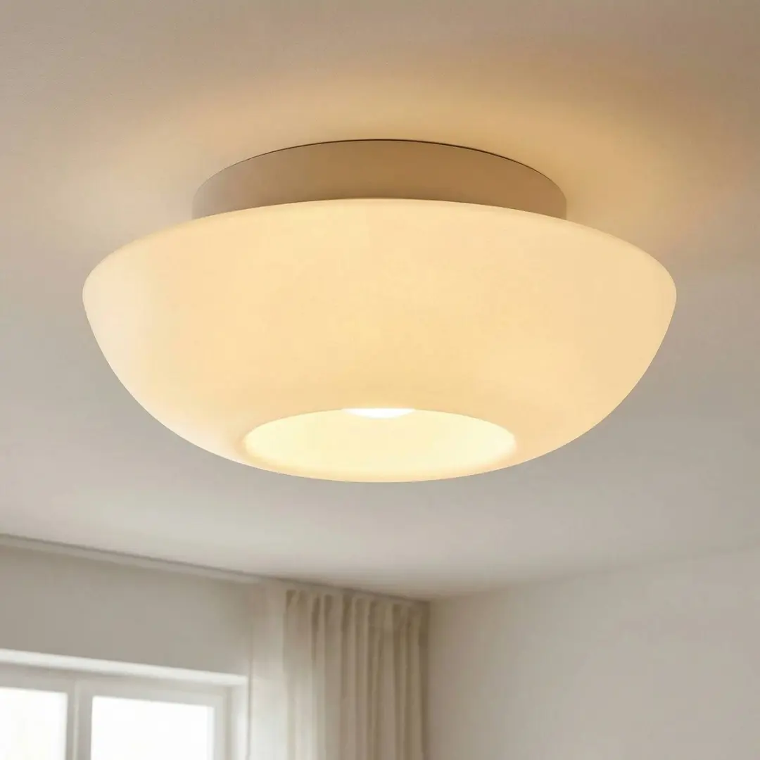 Lucande Plafondlamp Design 1 Licht - Ø48cm - Staal - Wit
