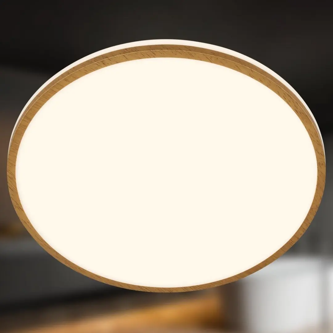 Briloner Acorus W LED Badkamerlamp - Ø33cm - Hout