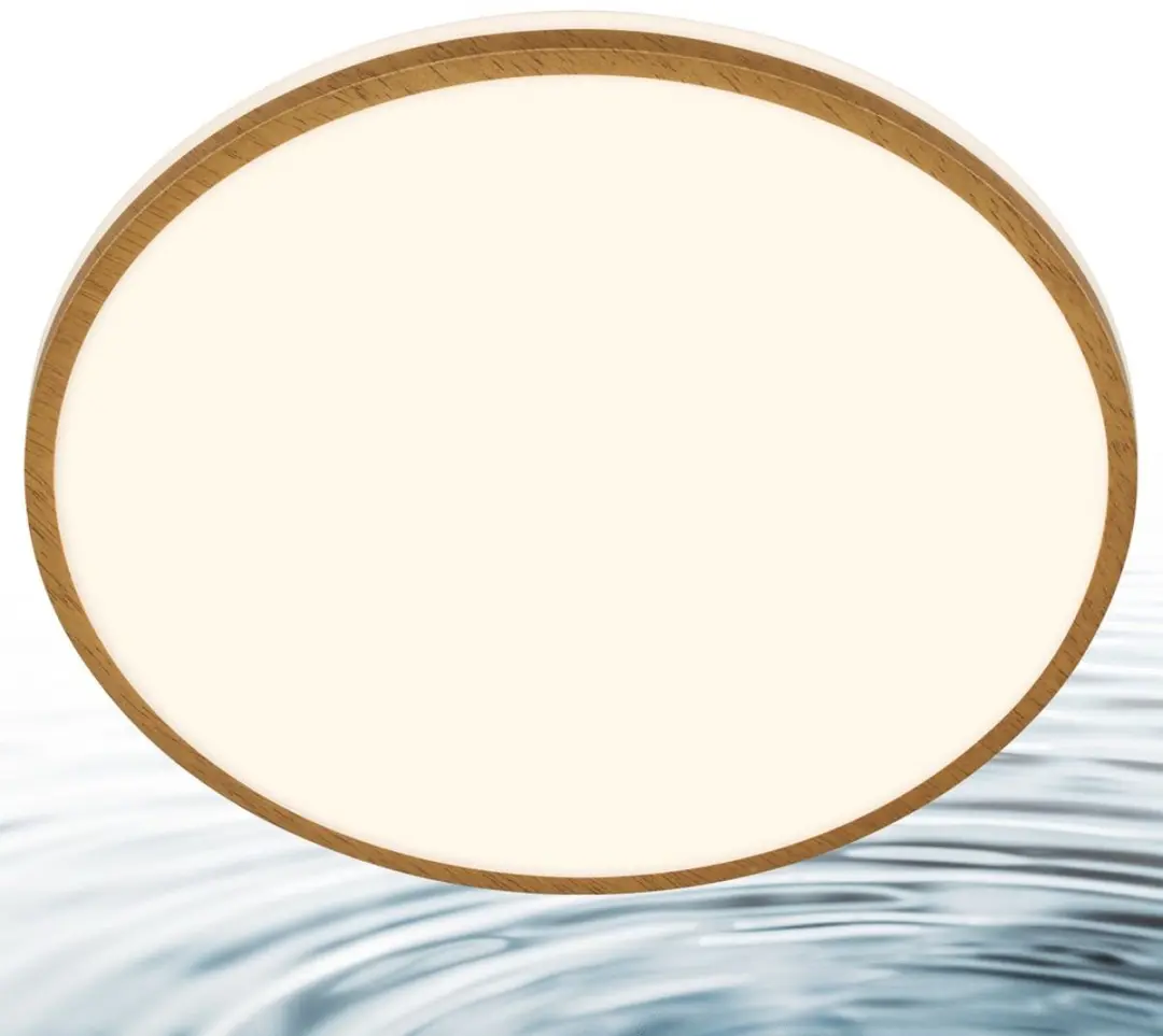 Briloner Acorus W LED Badkamerlamp - Ø33cm - Hout