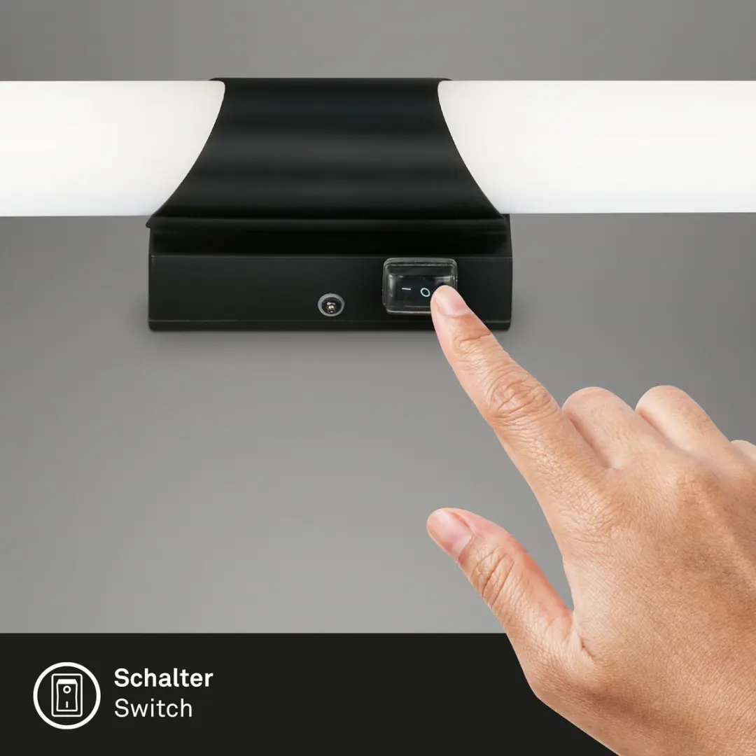 Briloner Kalk LED Spiegellamp 7W 700 Lm - Zwart 32cm