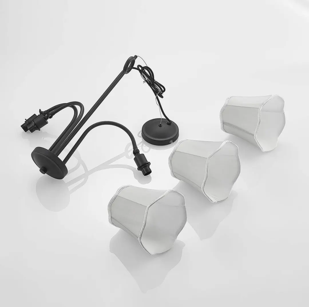 Lucande Hanglamp 3-Lichts - Zilvergrijs/Zwart