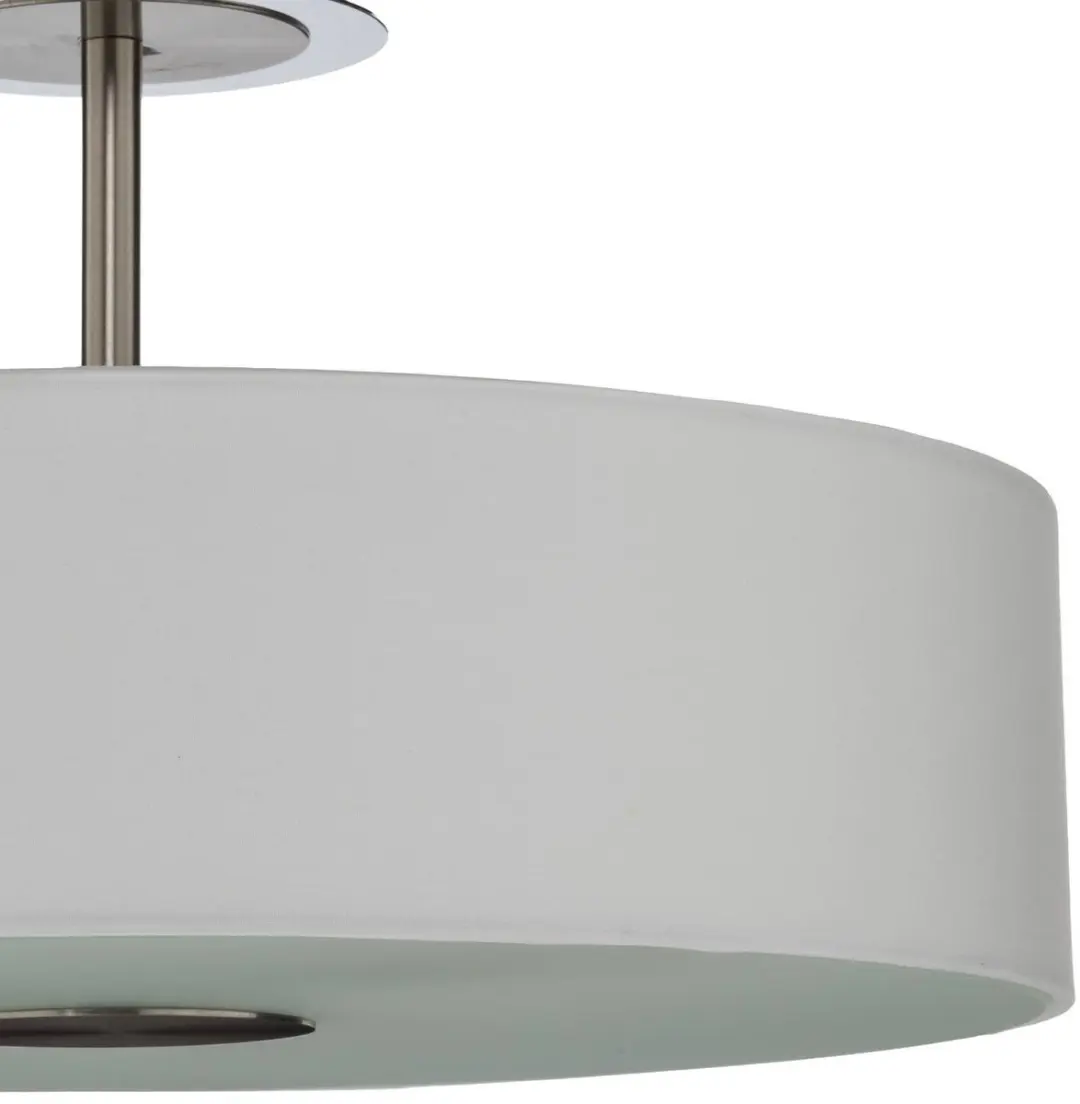 Lindby Plafondlamp 3-Lichts - Ø47cm - Wit/Mat Nikkel/Chroom