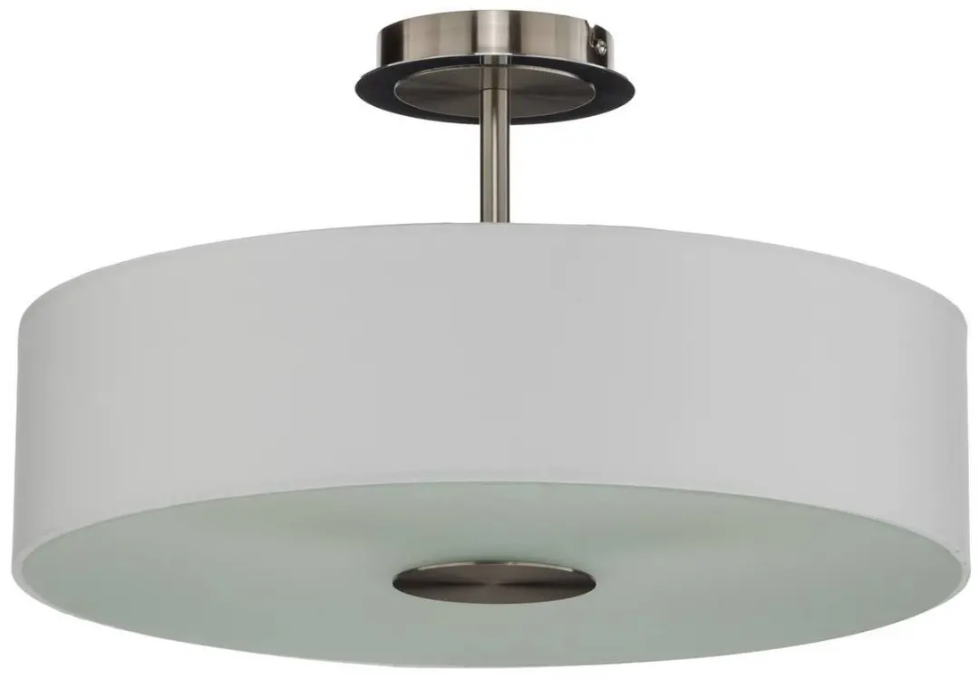 Lindby Plafondlamp 3-Lichts - Ø47cm - Wit/Mat Nikkel/Chroom