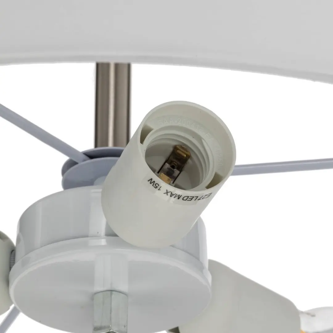 Lindby Plafondlamp 3-Lichts - Ø47cm - Wit/Mat Nikkel/Chroom