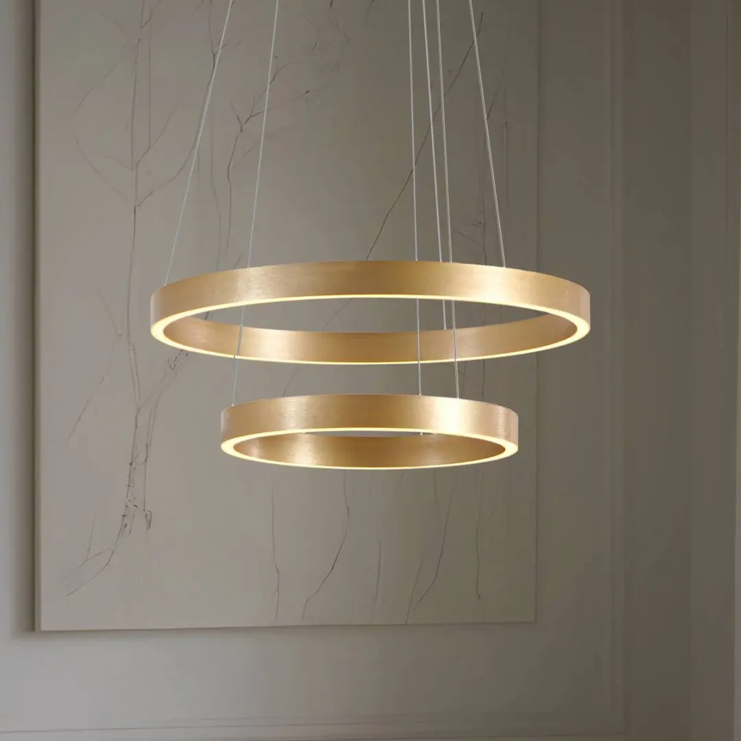 Lucande Hanglamp 2-lichts Metaal - 11000K - Goud/Wit
