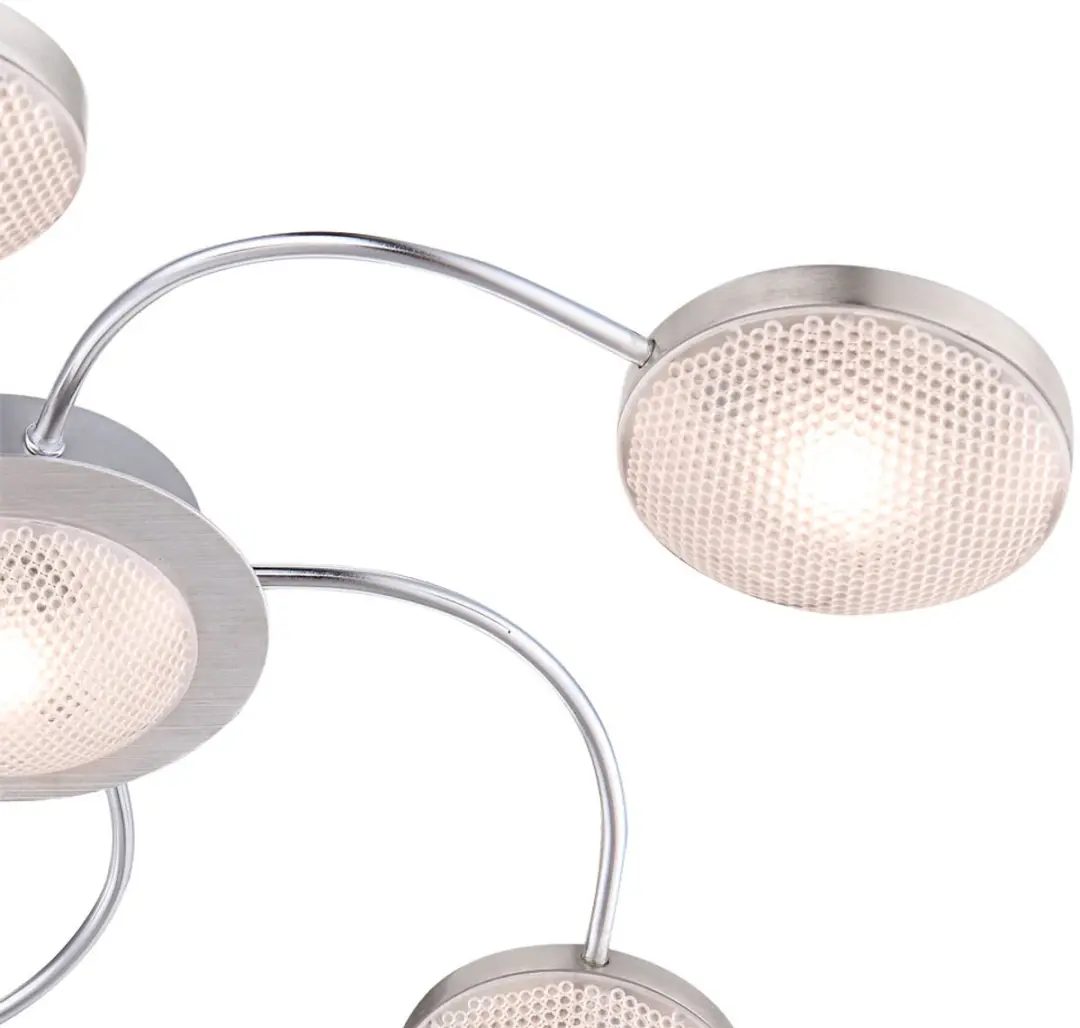 Globo LED Plafondlamp 6 Vlammen Nikkel Mat - 6x345lm Warm Wit - afbeelding 6 van 6