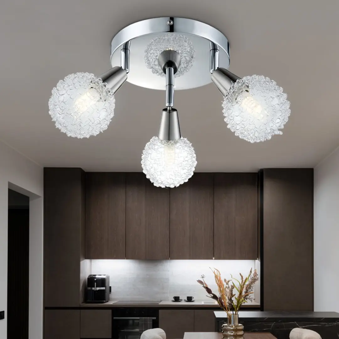 Globo Spotrondell ALU Plafondlamp - 3x E14 3W 300lm Zilver