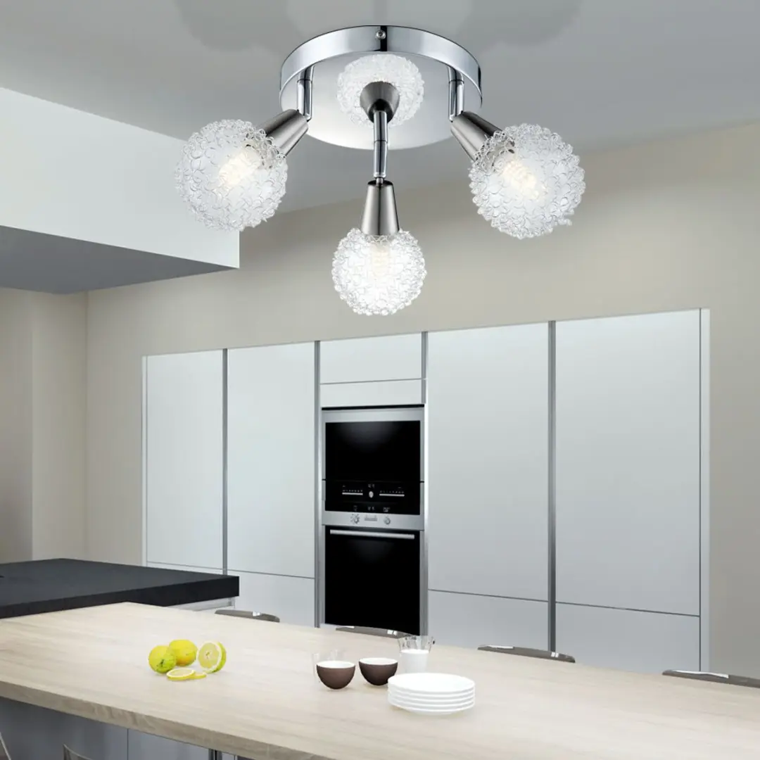 Globo Spotrondell ALU Plafondlamp - 3x E14 3W 300lm Zilver