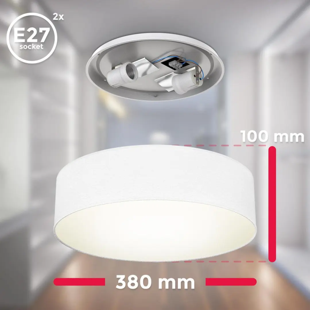 Briloner Plafondlamp Ø38cm - 2 Lichtpunten Wit - afbeelding 6 van 6