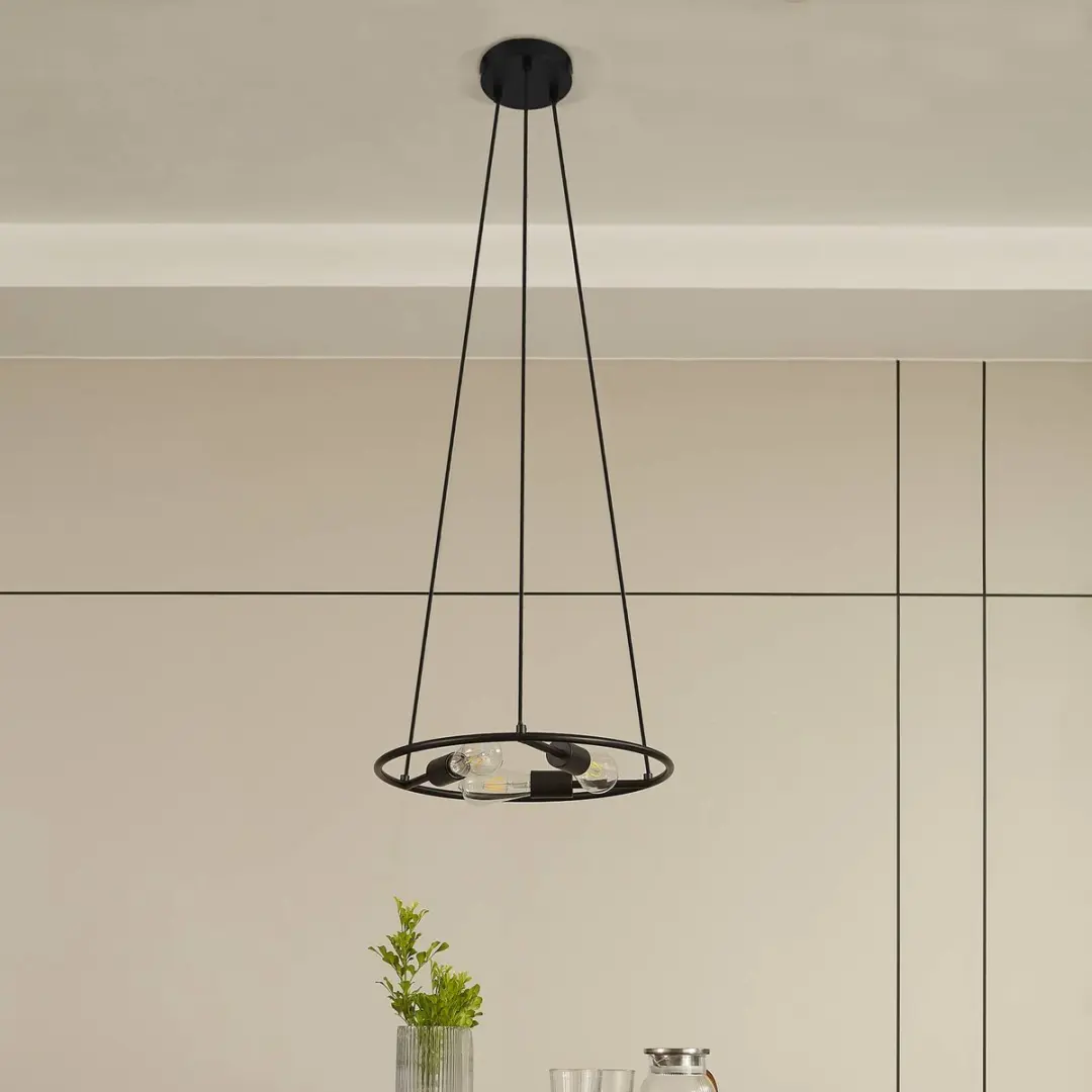Lucande Hanglamp 3-Lichts Staal - Zwart
