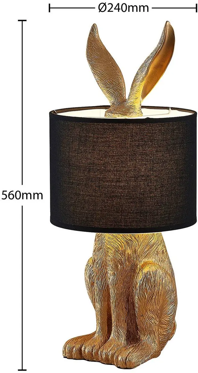 Lindby Tafellamp 1 Licht - 24cm - Zwart/Goud