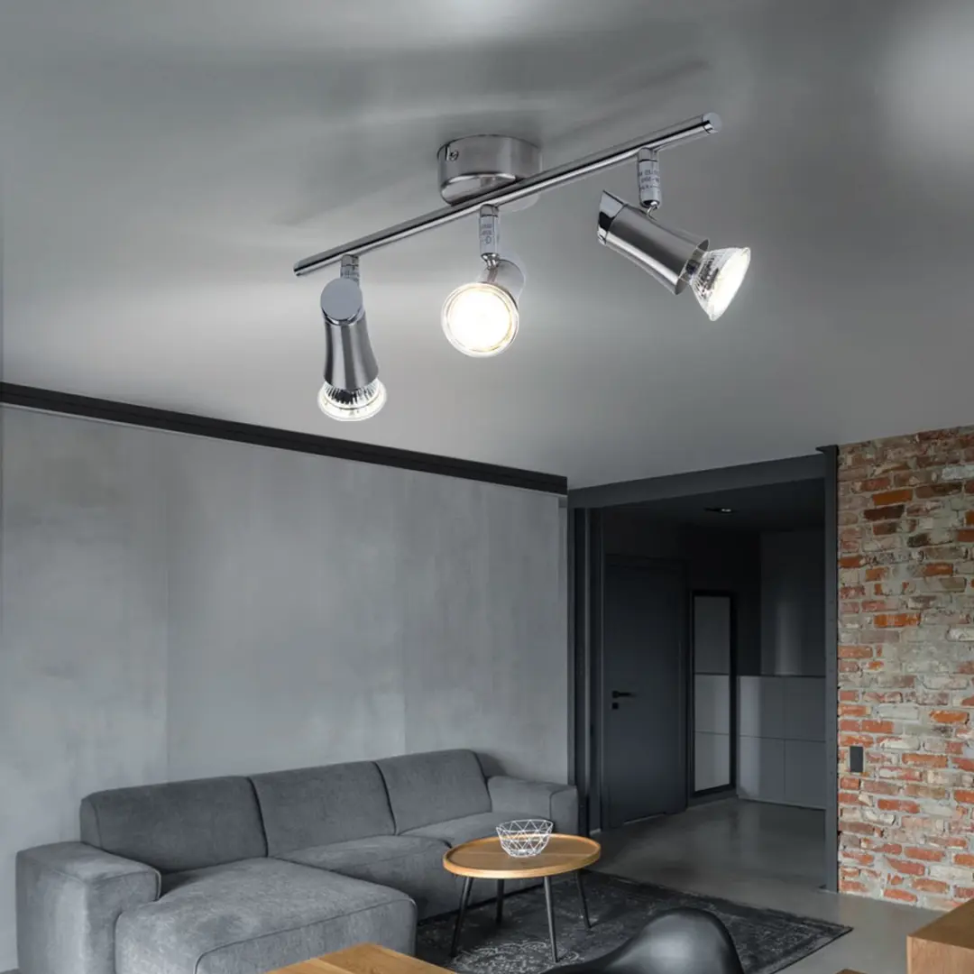 Globo Plafondlamp Spotstrip 3x GU10 4W - Zilver
